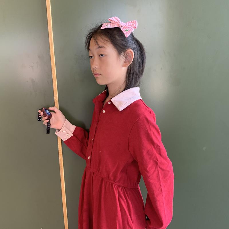 Cherry Bow Embroidered Hair Clips for Girls - Autumn & Winter Academy Style