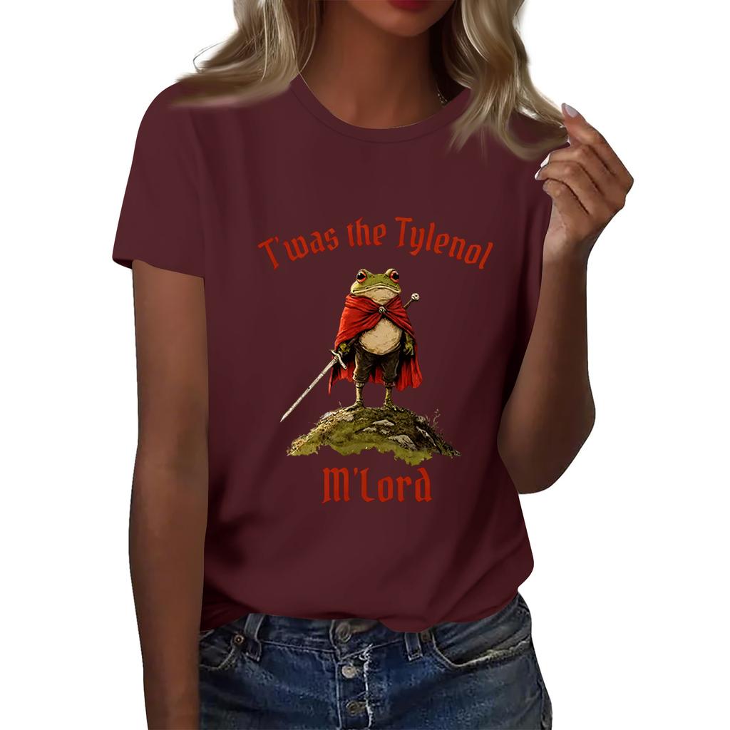 Women's Printed Round Neck Short Sleeve Top