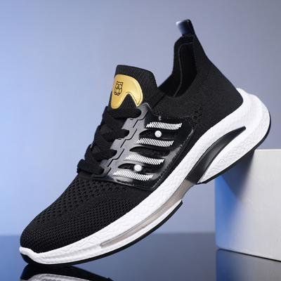 Letnie buty sportowe męskie powierzchnia siatkowa tkana na muchę lekkie wygodne buty do biegania casualowe ze wszystkimi stylowymi butami męskimi