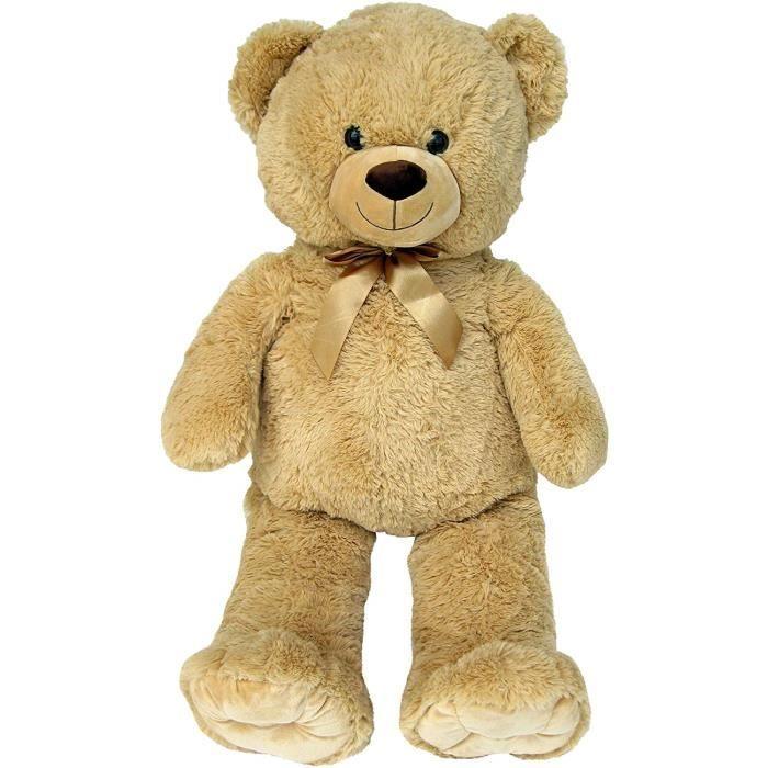 Jouet en peluche - wagner - géant xxl ours marron 100 cm - ultra doux et abgesteppte pied semelles