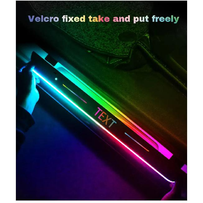 Customized Car Door Sill Light Threshold Lamp Logo Projector Lamp Power Moving LED Welcome Plate Pedal Light Protect Car Doors