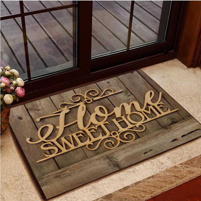 

Home Sweet Home Carpet for Living Room Bedroom Rug Door Kitchen Unslip Floor Mats Birthday gift photography props Alfombra Rug 40x60cm