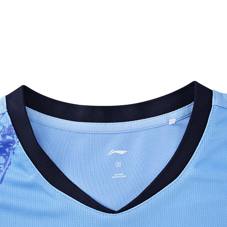 Li-Ning Badminton Series Fashion Print Color Block Breathable Quick-Dry Cool V-Neck Casual Set Women Sets AATV044-5