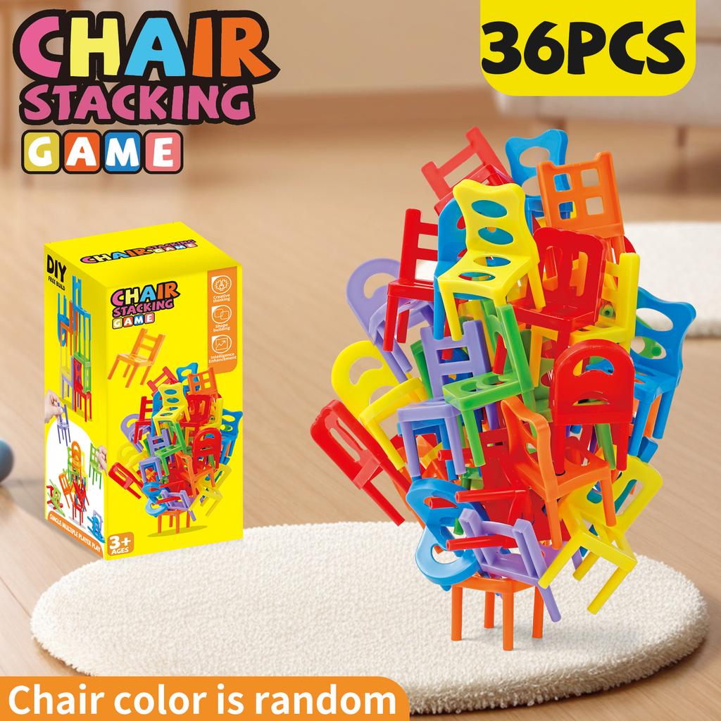 Building & Stacking Chair Set: Educational Toy for Family Gatherings, Random Colors/Styles, Christmas/Halloween/Thanksgiving