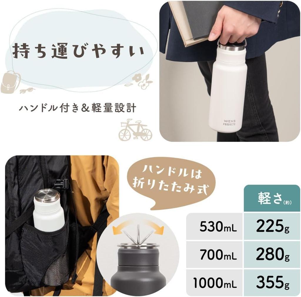 Atlas 1000ml Water Vacuum Stainless Integrated Seamless Direct Easy to Outdoor Suitable for Hot Bottle, Insulated, Steel, Gasket, Screw-On Design,