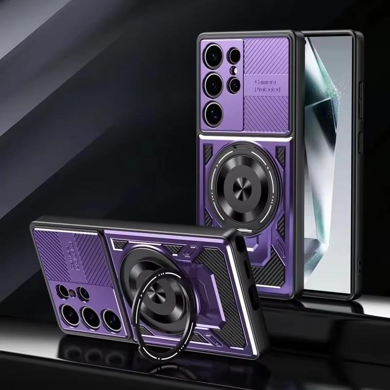 Deluxe Magsafe Magnetic Wireless Charging for Samsung Galaxy S24 Ultra S23 Plus FE Finger Ring Holder Case