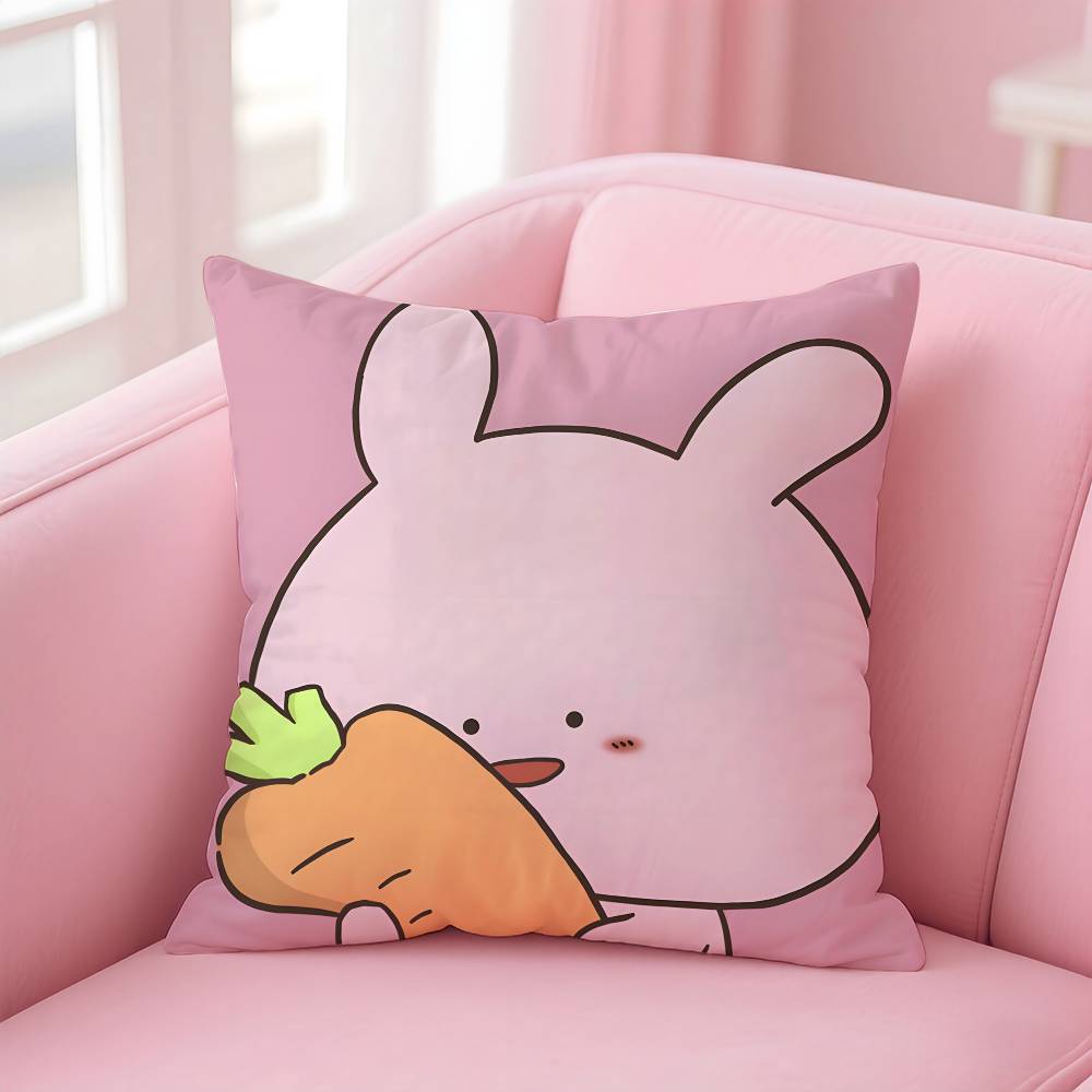 Cartoon A-Asamimichan Cute Bunny Pillow Case pattern printing pillowcase living room sofa cushion cover bedroom room decor