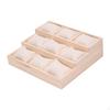 Watch Display Tray 9 Grids Organizer Three Layer Ladder Necklace with Pillows