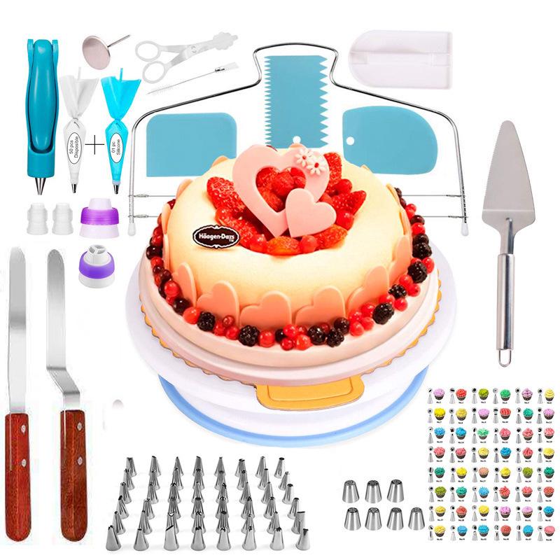 17-Piece Cake Decorating Set with Piping Bag, Cream Gun, and Nozzle Set