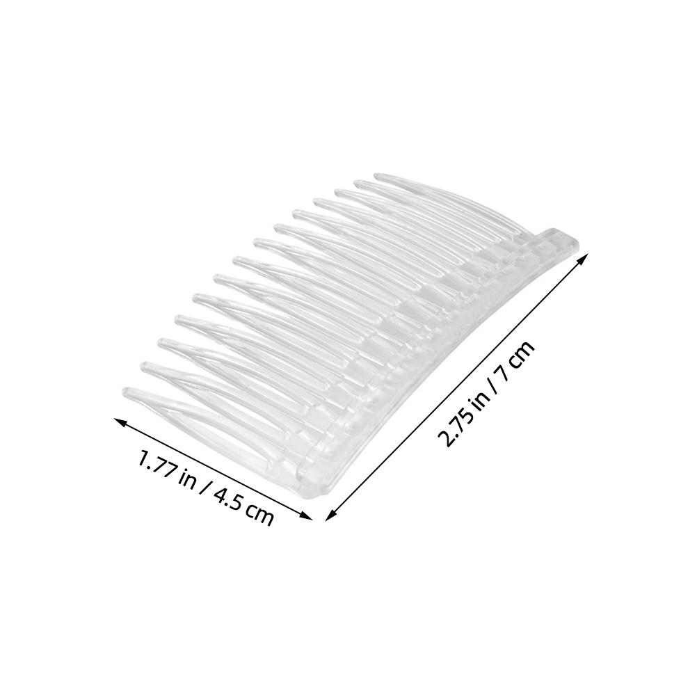 50Pcs Transparent Hair Side Combs Plastic 14-Teeth Hair Clips Lightweight Wedding Bridal Headpieces Wedding Veil Combs