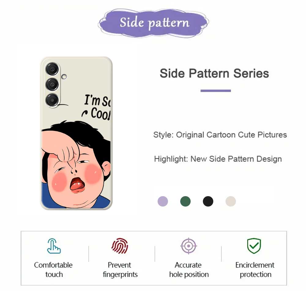 For Samsung Galaxy A16 5G/4G Case Make Faces Kid Pattern Printing Straight Edge TPU Phone Back Cover