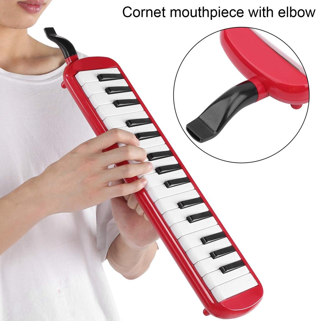 Ușor de salvat și melodie 32 melodica grădiniță culoare curea Melodica, transport, inofensiv, pian, clape, instrument, (geantă de mână aleatorie) (roșu)