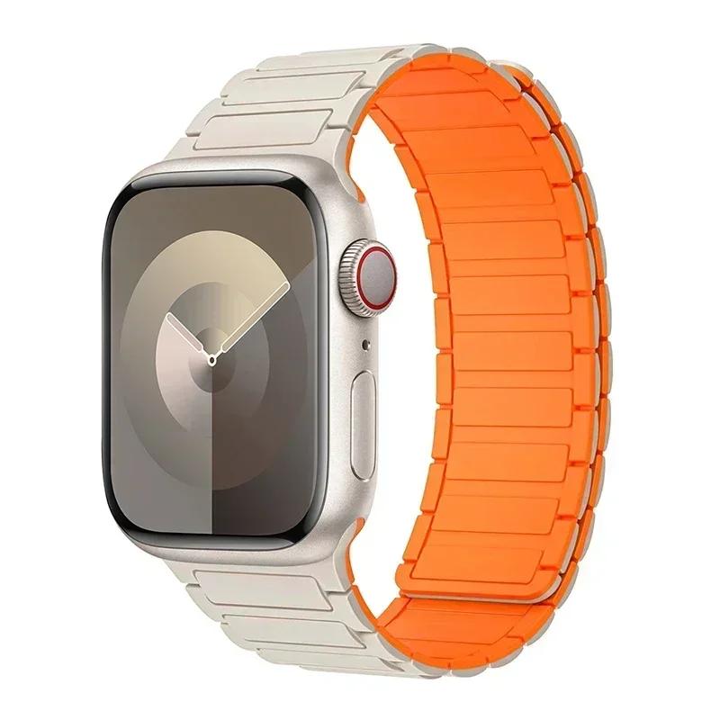 Magnetisches Schlaufenarmband für Apple Watch S10 46mm 42mm 40mm 41mm 45mm 44mm 49mm Silikonarmband für lWatch Series Ultra 2 9 8 7 6 5 4
