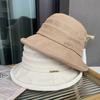 Bucket Hat Women'S Summer Versatile Sun Hat Cotton And Linen Breathable Face Cover Sunscreen Hat Literary And Casual Small Curled Edge Sun Hat