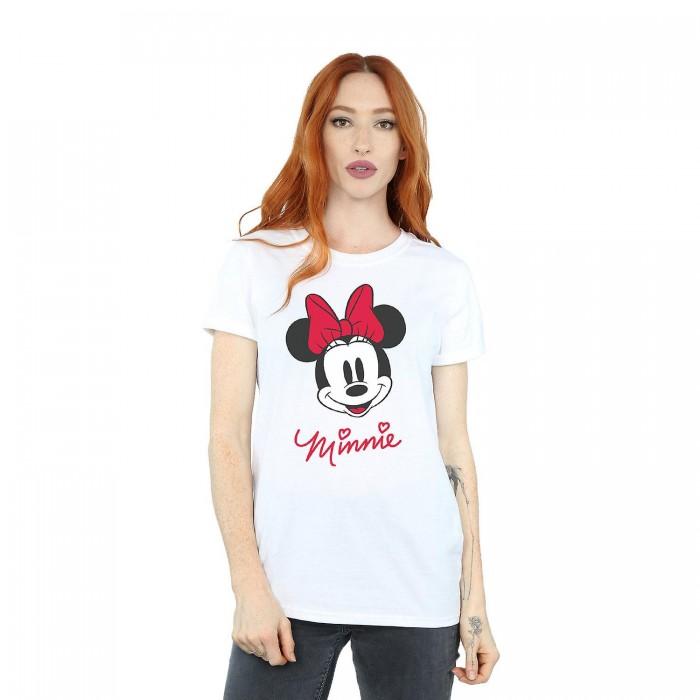 Disney Womens/Ladies Minnie Mouse Face Cotton Boyfriend T-Shirt