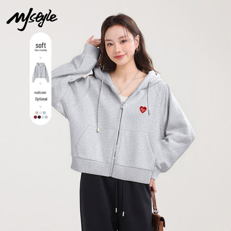 

MJ STYLE Women s Short Hooded Sweatshirt M