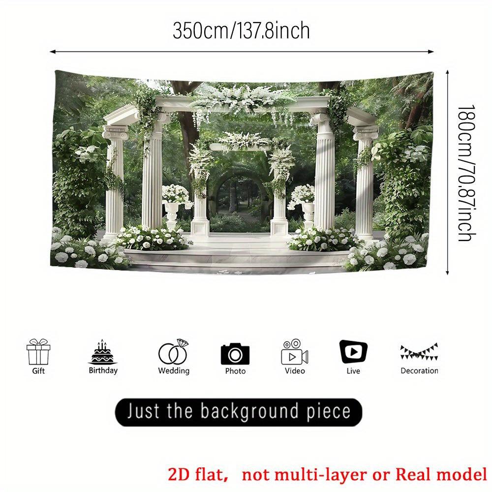 1Pcs White Arch Garden Landscape Scene Decoration Background Spring Backdrop Decorations For Photo Studio Photo Booth Party