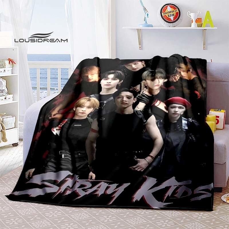 Koreanische Boyband Stray Kids Decke Mode Flanell Flauschig Fleece Überwurf Kinder und Erwachsene Geschenk Sofa Reise Camping