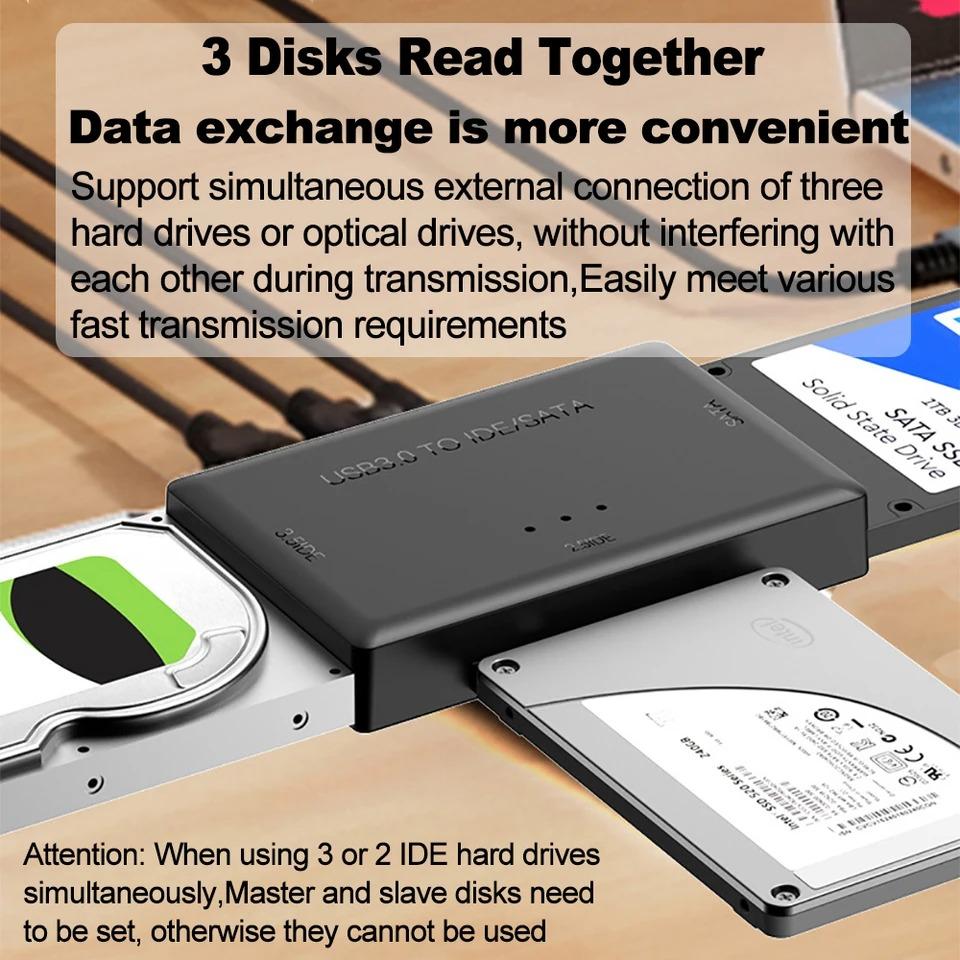 USB 3.0 naar SATA IDE Harde Schijf Adapter Converter Harde Schijf Lezer voor 3.5 2.5 inch HDD/SSD CD DVD ROM CD-RW 3 in 1 USB IDE SATA Adapter