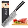 Ofuun Damascus Professional Nakiri Knife, 17.4cm Japanese Knife In 67 Layers with G10 Handle