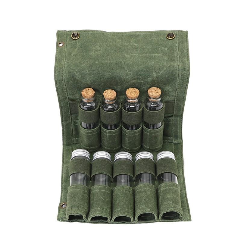 Outdoor Camping Spice Bottle Storage Bag With Portable Travel Design For Barbecue Enthusiasts