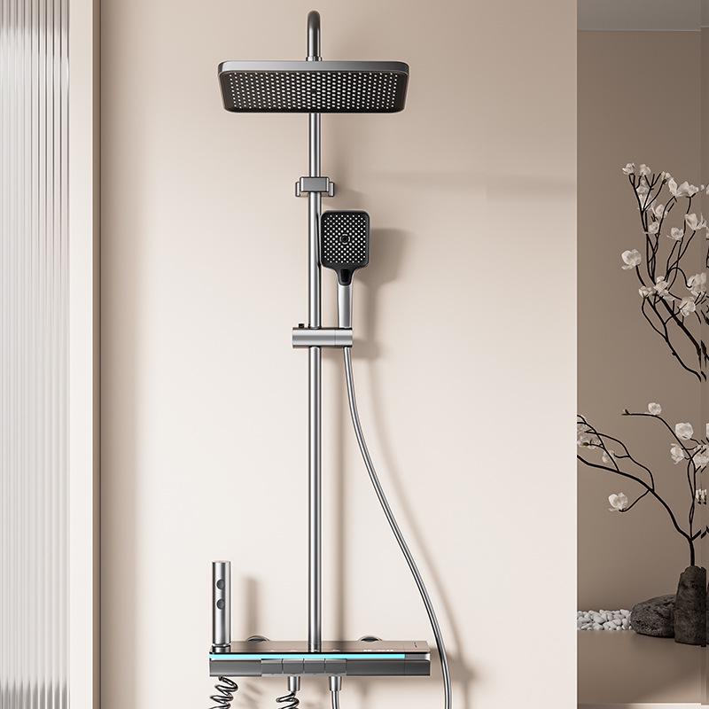Complete Smart Thermostatic Shower Head Set - Pressurized and Multifunctional