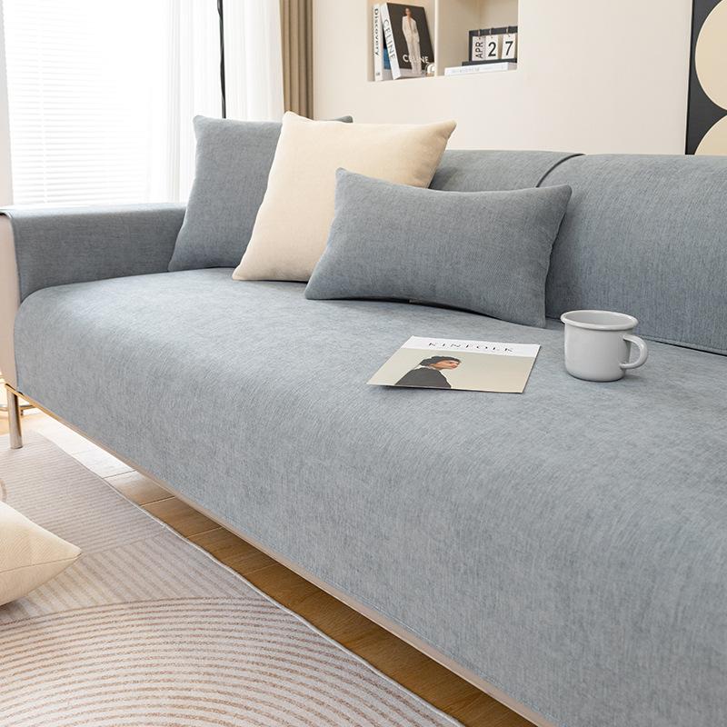 Chenier Sofa Cushion Is Universal In All Seasons, Non-Slip, High-End Gray Seat Cushion, Simple Sofa Cover, Cover Cloth, Backrest Towel.