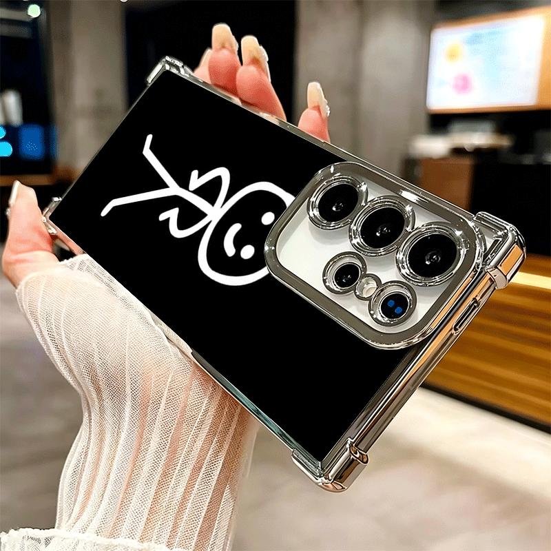 Funny Stickman Matchman Plating Phone Case For Samsung Galaxy S24 S25 FE S26 Edge S23 Ultra S22 S21 Plus S20 Anti-Fall Airabag C