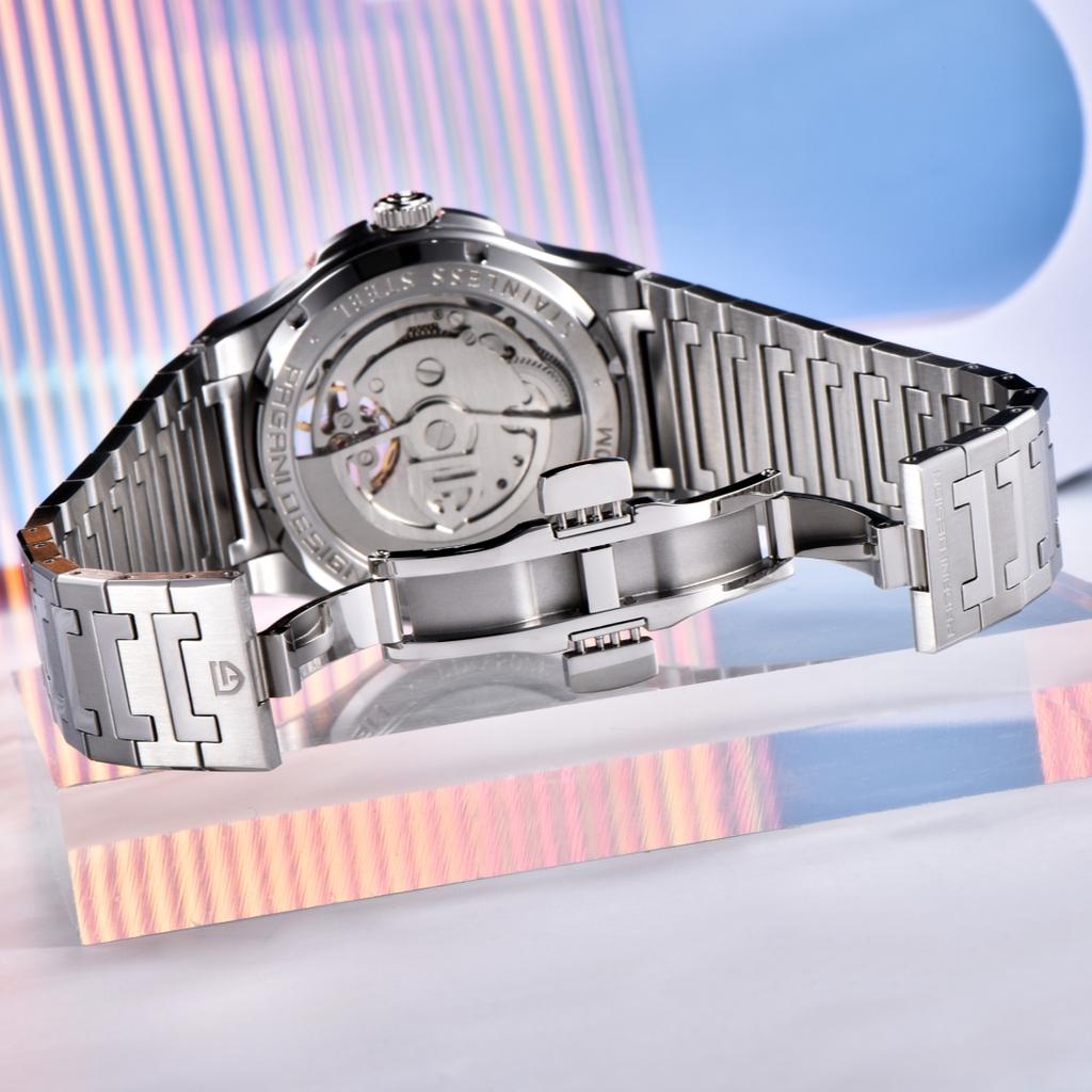 New Pagani Design 42mm Automatic Mechanical Watch Luxury Sapphire Glass Skeleton 100m Waterproof Stainless Steel Men's Watch