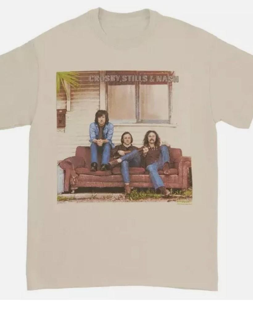 

Crosby Stills Nash Young Men_s 1969 Vintage All size Sand Shirt 2XL
