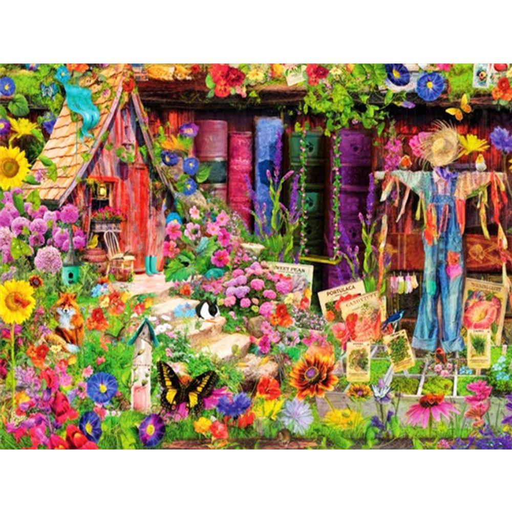 Diamant-Stickerei, Garten, voller quadratischer Bohrer, Kreuzstich, Diamant-Malerei, Landschaft, Vogel, Bild von Strass-Wandkunst