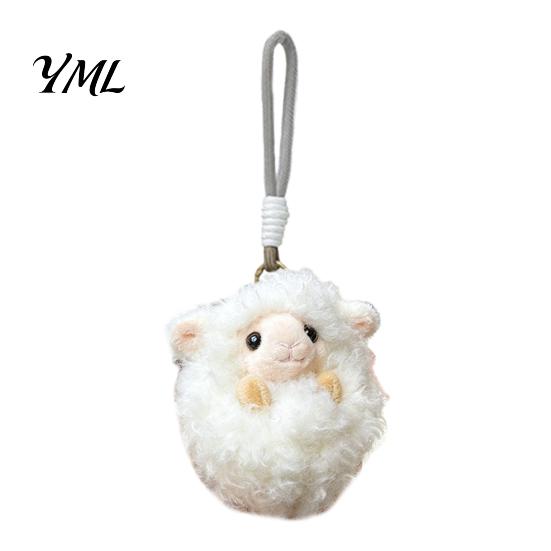 Birthday Present for Children Soft Stuffed Animal Wristlet Keychain, Fluffy Plush Sheep Hedgehog Bag Washable Small Ornament Charm, Cute Accessory