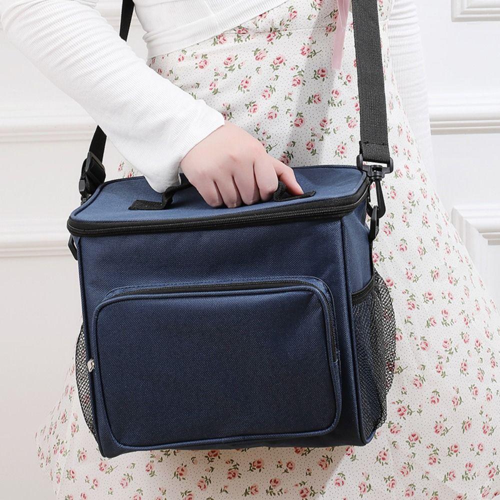Ox Cloth Tote Square Bag Large Capacity Food Warm Thermal Bag Sweet Insulated Lunch Bag  Picnic