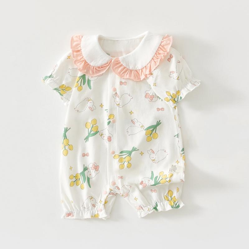 

Детский комбинезон, летний, хлопковый, для новорожденных, комбинезон, одежда для ползания, милая детская одежда с принтом, одежда для новорожденных 66 жёлтый