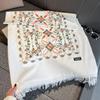 Women'S Luxury Winter Fashion Scarf Thick Travel Shawl Wrap Embroidered Flower Warm Neckerchief Poncho Pashmina Bufanda