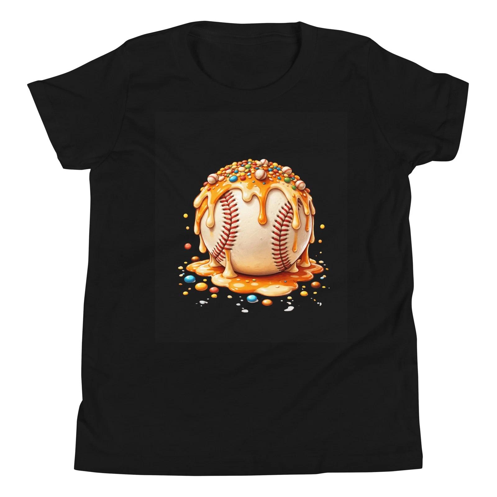 

Baseball Ice Cream Drip Funny Sweet Treat Graphic Sports Fan Youth T-Shirt 160