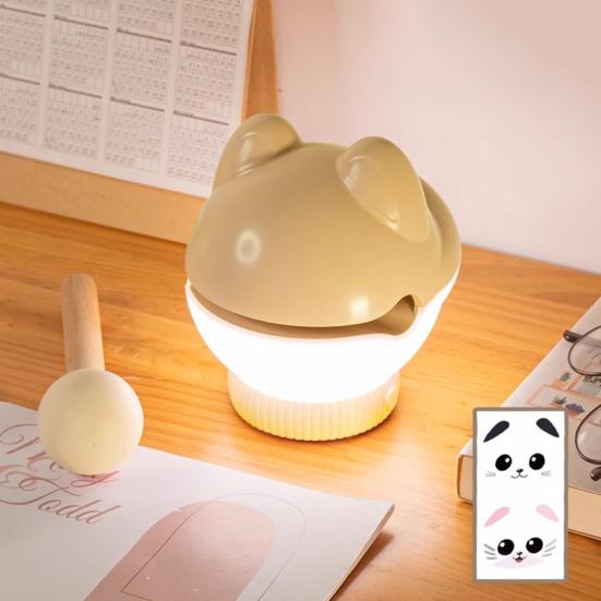 Wooden Fish Night Light Stress Relief Tap Lamp Cute Glow Bedside Lamp USB Charging Sleep Companion Interactive Toy