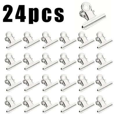 24pcs Stainless Steel Bag Clips, Heavy Duty Air-Tight Sealing Clips for Kitchen Storage, Reusable Multi-Purpose Clips for Office