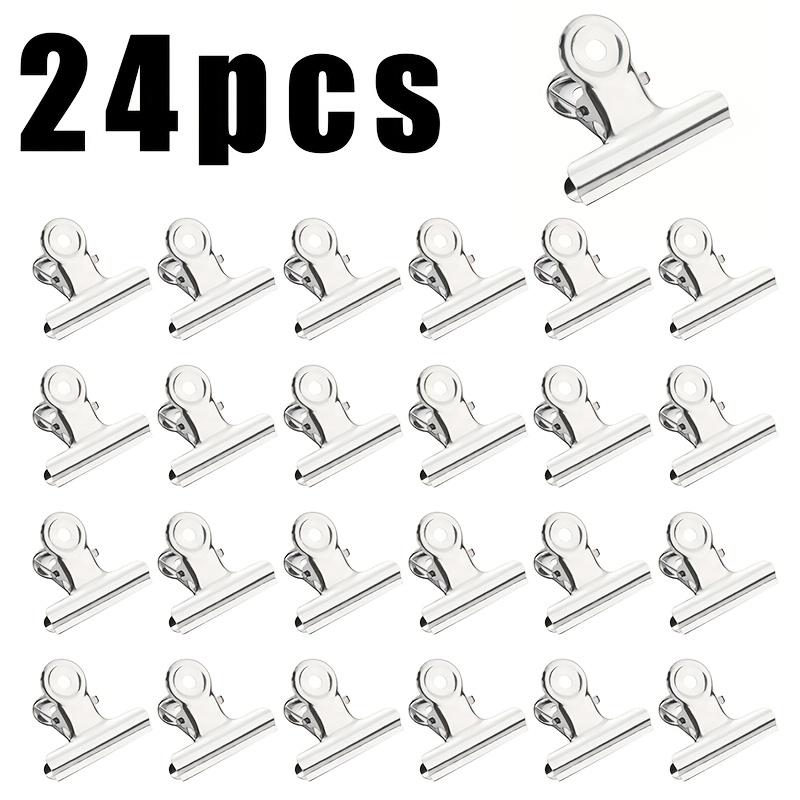 24pcs Stainless Steel Bag Clips, Heavy Duty Air-Tight Sealing Clips for Kitchen Storage, Reusable Multi-Purpose Clips for Office