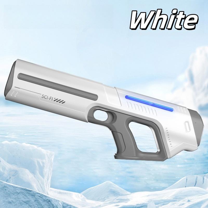 Electric Water Gun Automatic Water Absorption Battery Powered Squirt Toy With LED Light Summer Outdoor Play Gift