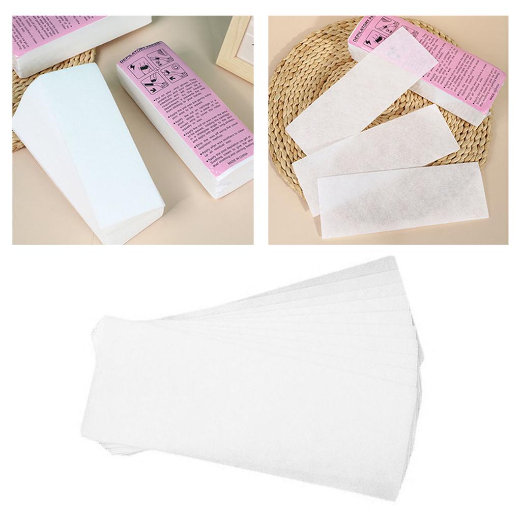 100pcs Facial Body Hair Removal Wax Strips Professional White Disposable Epilating Wax Strip Paper
