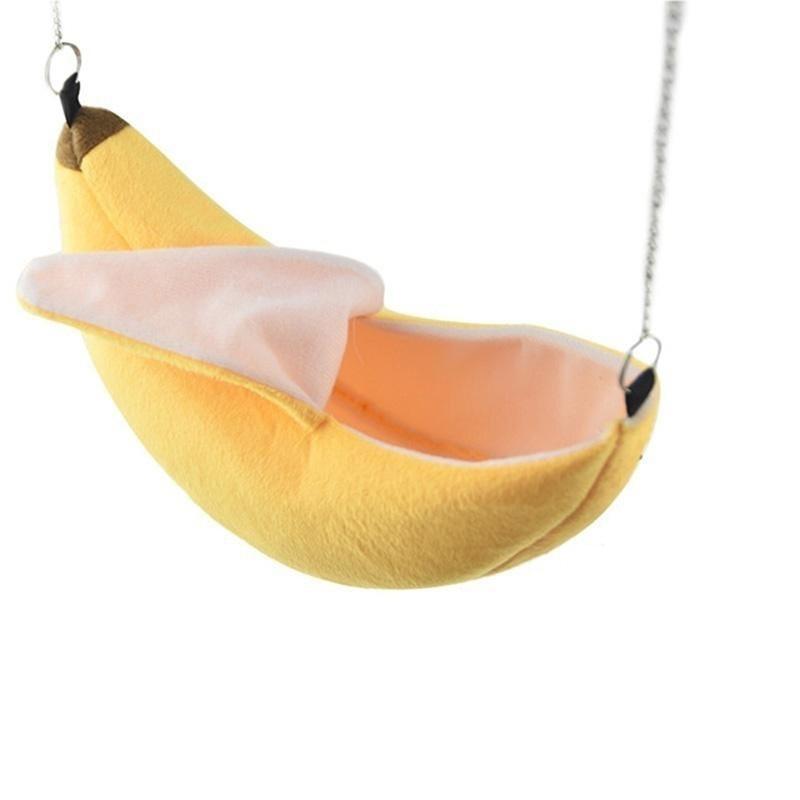 Hamster Accessory Banana Hamster Bed House Hammock Small Animal Warm Bed House Cage Nest for Sugar Glider Hamster Small Bird Pet