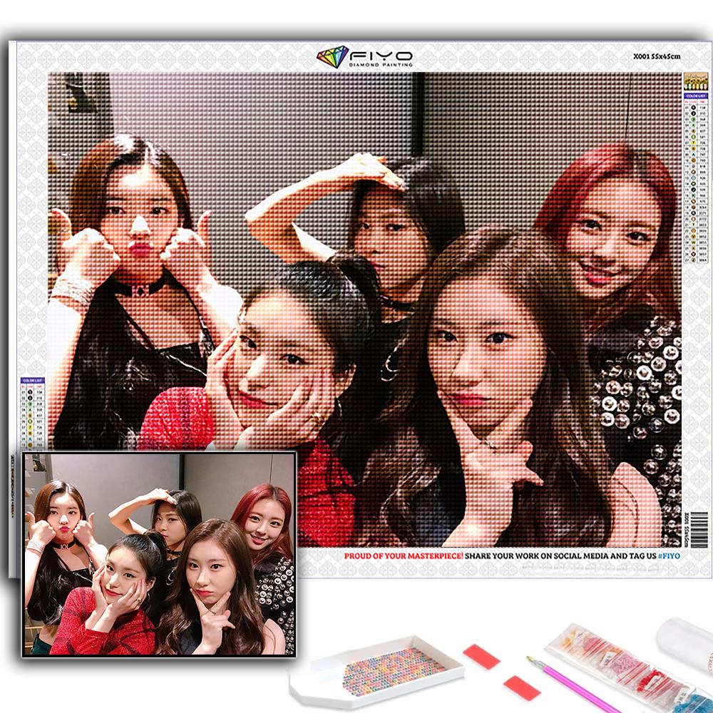 

5D DIY Алмазная картина Корейская женская группа ITZY Вышивка крестиком Алмазная художественная вышивка Мозаика Домашний деко Full Round 20X30CM