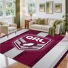 Queensland Maroons Design Crystal Velvet Rug Soft Decorative Mat for Bedroom Entrance