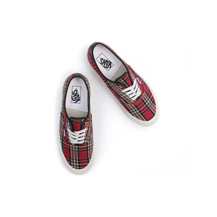 Vans Authentic 44 DX Unisex Low Top Plaid Sneakers Red Brown VN0A5KX4RGR