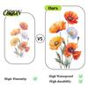 Weather Resistant Floral Window Decals 2Pcs Watercolor Flower Wall Stickers, PVC Waterproof Decals, Peel And Stick Indoor Outdoor Stickers Art Decor,