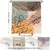 1 Modern Leaf Pattern Shower Curtain - Polyester, Machine Washable, With Colorful Leaves, Hook Included, Polyester Fabric