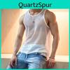 Through Sleeveless Incerun See Men Summer Tank Tops Vest