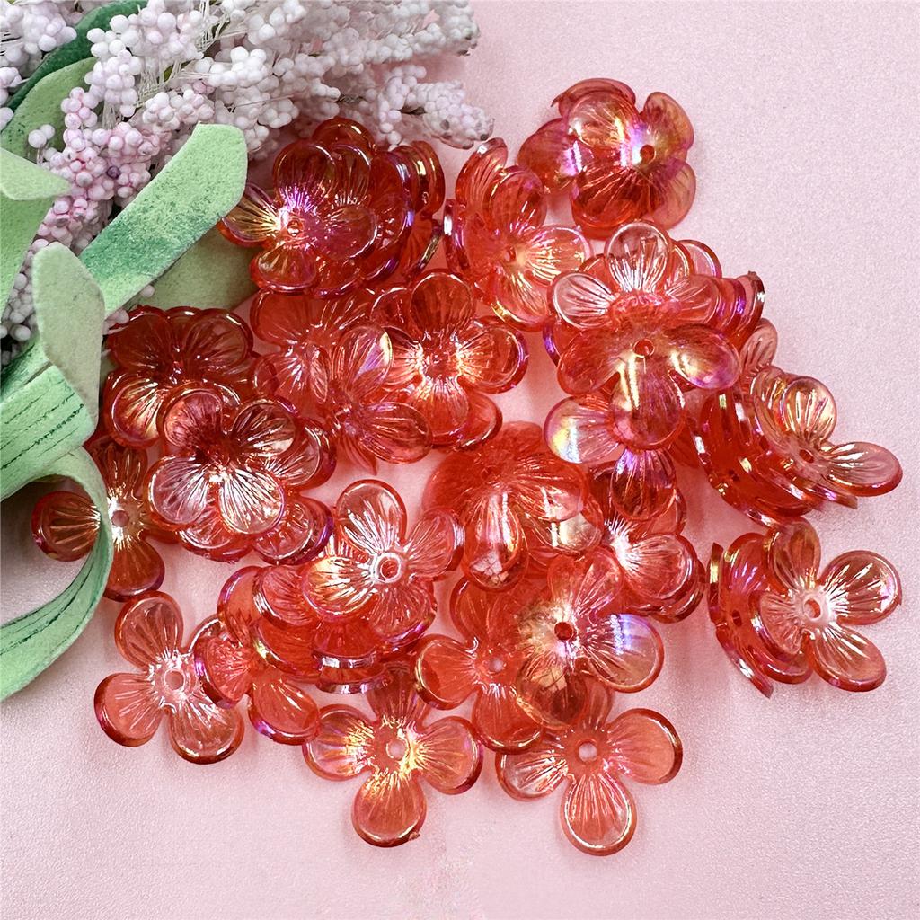 DIY Hairpin Earrings Small Flower Beads Accessories 15.8mm Fashion Handmade Materials 100pcs Clear Crystal Acrylic Bracelet