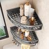Bathroom Triangle Corner Shelf Wall Mounted Shower Caddy No Drill Storage Basket for Toilet & Shower Corner